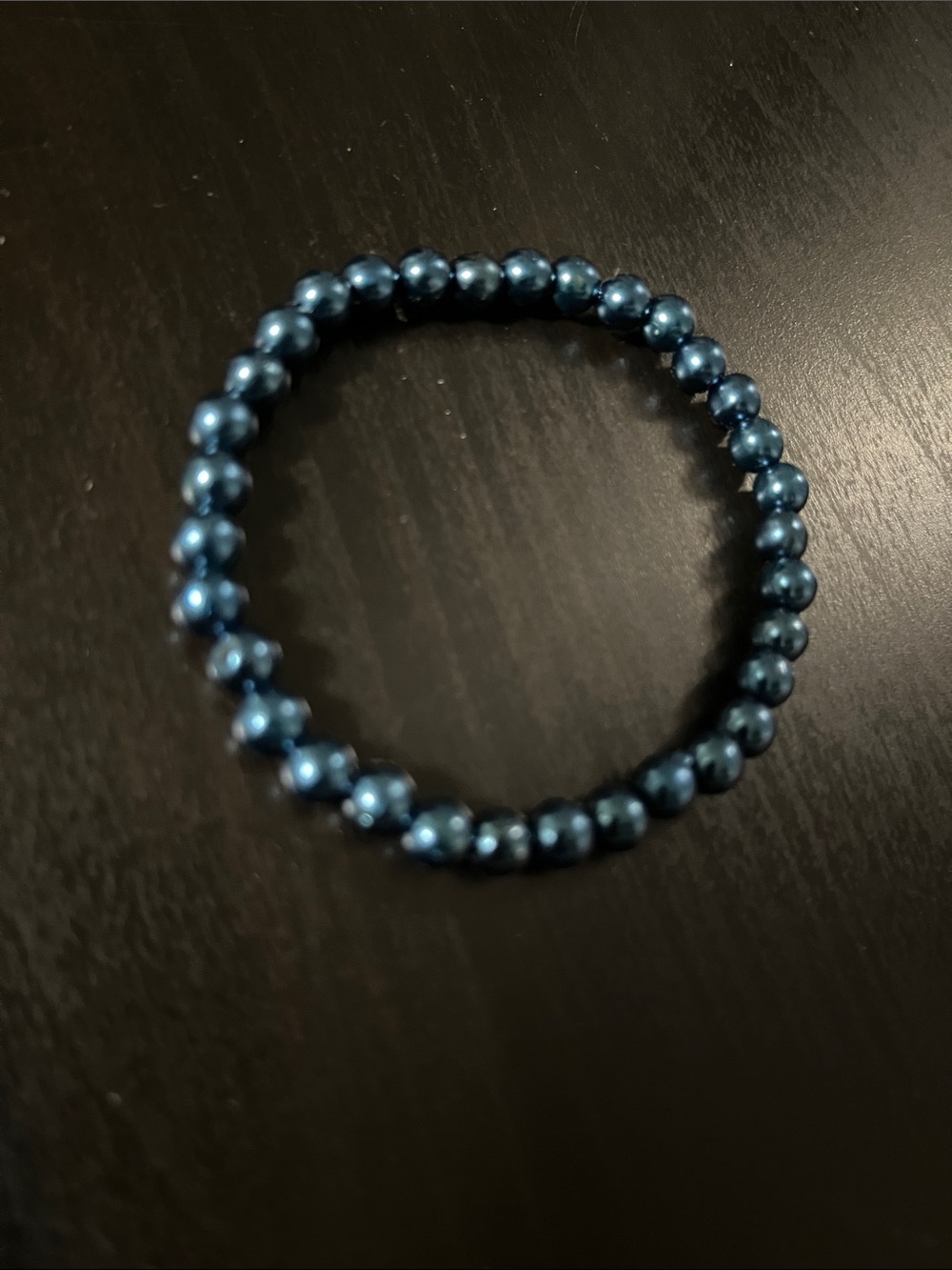 Classic Navy Blue Beaded Stretch Bracelet